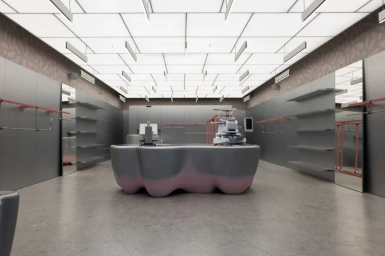 Interior of a modern retail store with display fittings