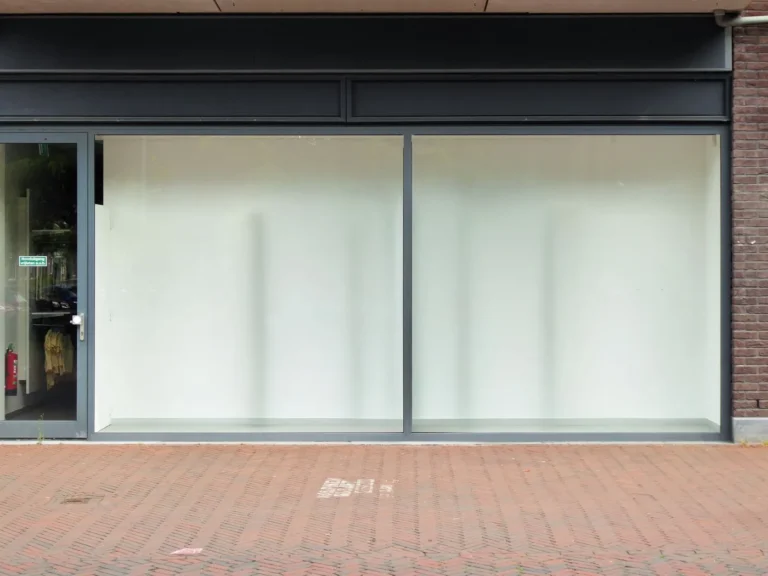 Modern commercial unit with large glass shopfront windows