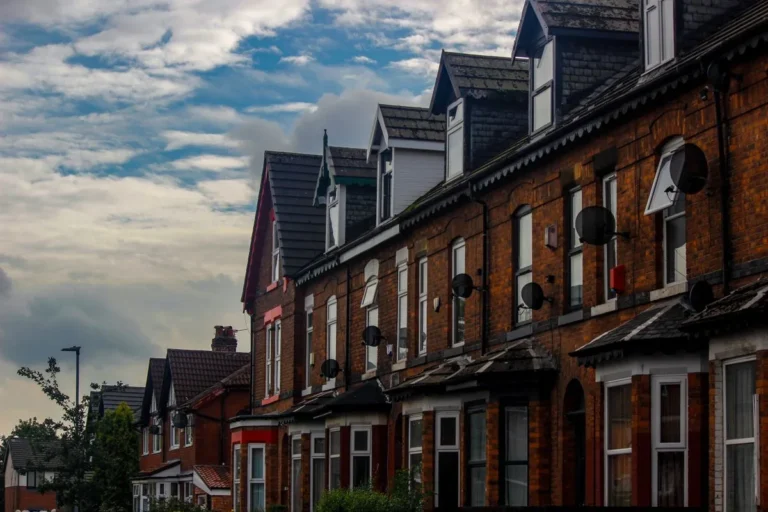 Traditional brick houses on a quiet suburban street
