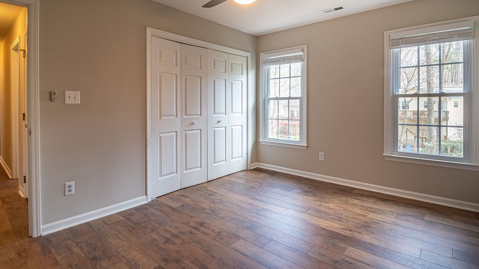 Empty room with pale walls
